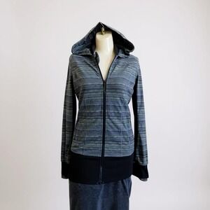 Lululemon Daily Practice‎ Hoodie Jacket Space Dye Twist Fatigue Green SZ 6